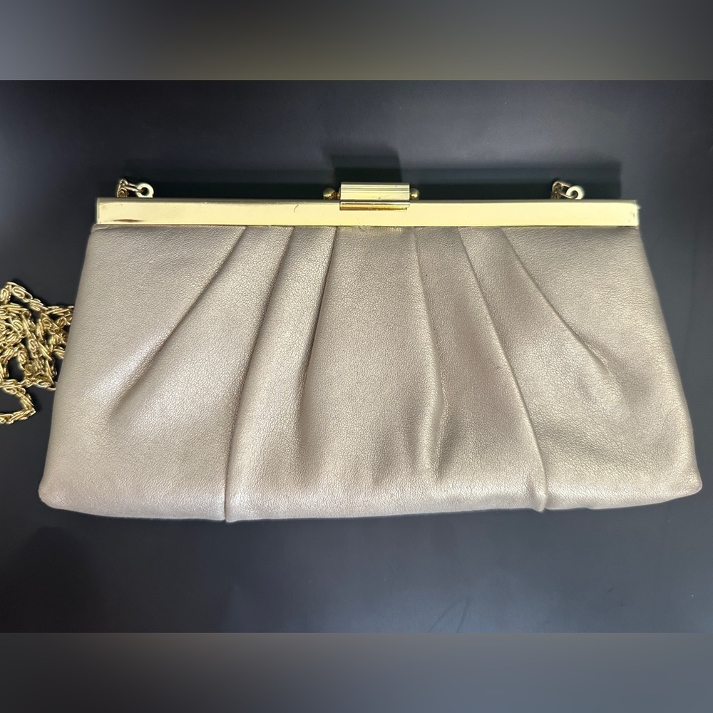 Elegant Gold Gunne Sax Clutch Evening Bag Special Occasion Purse